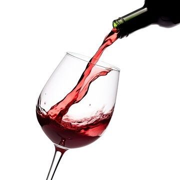 Rotwein wird in ein bauchiges Weinglas mit großem Kelch eingeschenkt